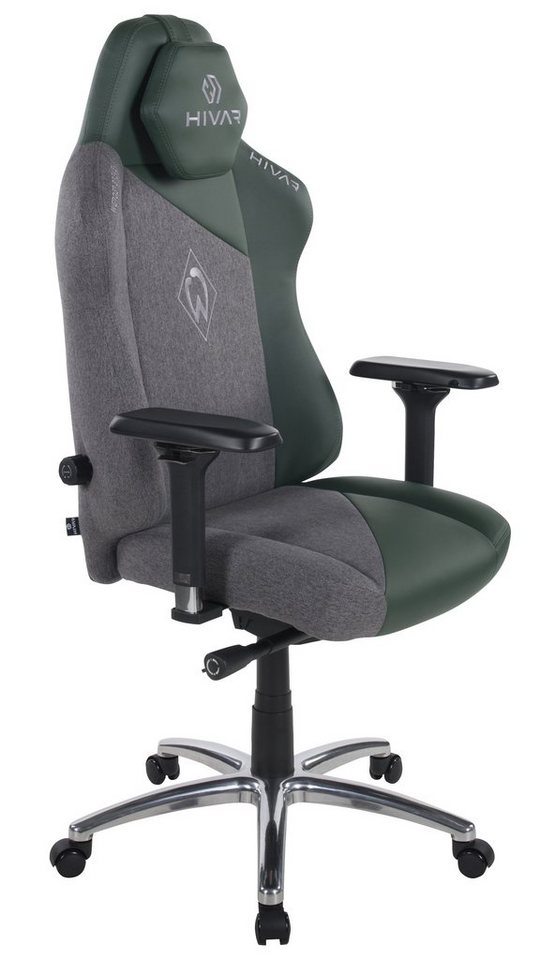 HIVAR Gaming-Stuhl Werder Bremen Edition, Ergonomischer Bürostuhl bis 130kg, TÜV und GS, höhenverstellbare Rückenlehne, Lordosenstütze, Sitztiefenverstellung von HIVAR