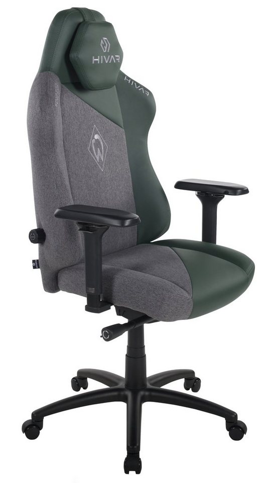 HIVAR Gaming-Stuhl Werder Bremen Edition, Ergonomischer Bürostuhl bis 130kg, TÜV und GS, höhenverstellbare Rückenlehne, Lordosenstütze, Sitztiefenverstellung von HIVAR