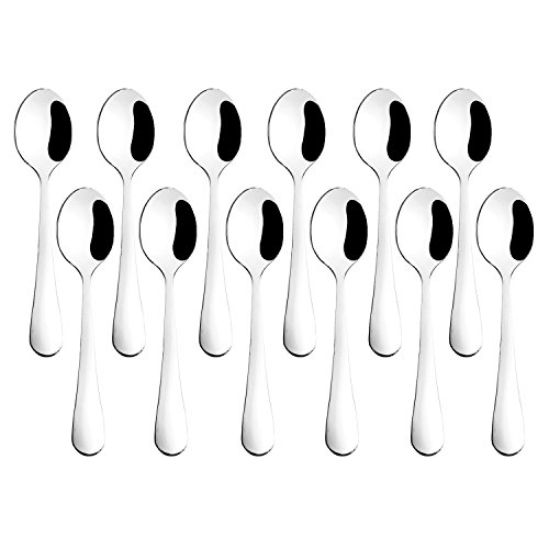 Hiware 4 Inches Demitasse Espresso Spoons, Mini Dessert Spoons, 18/10 Stainless Steel Small Coffee Spoons, Bistro Spoons Tiny Spoons, Set of 12 by Hiware von HIWARE