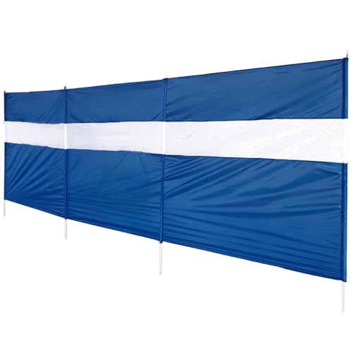 HIXA Windschutz - Camping Strandplane - Strandschirm - mit Fenster - Gartenschirm - Sichttuch - Sichtschutz - Blau - 440x130cm von HIXA
