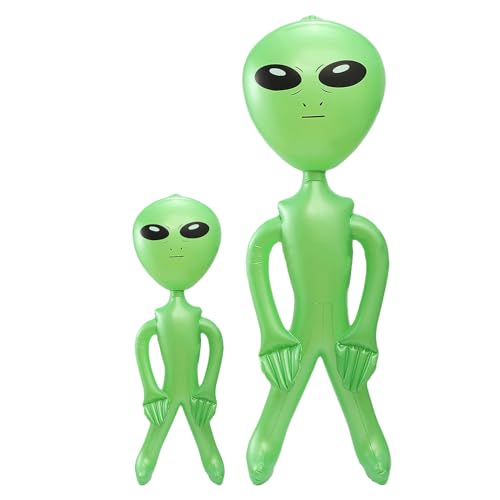 HIXNUG 2pcs Halloween Alien Aufblasbare Riese Blow Up Alien Spielzeug für Party Halloween Weihnachten Geburtstag Dekoration von HIXNUG