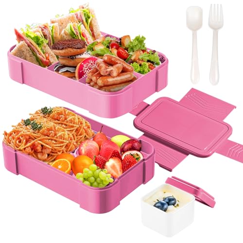 HIYAA Bento Box Lunchbox für Kinder Erwachsene, 1550ml, 6 Fächer, Pink, Mikrowelle/Spülmaschinenfest, Auslaufsicher HIYAA Bento Box Lunchbox für Kinder Erwachsene, 1550ml, 6 Fächer, Pink, Mikrowelle/Spülmaschinenfest, Auslaufsicher von HIYAA
