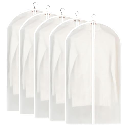 Kleidersack Anzug, 5 Stück 60x120cm Transparent Schutzhülle Garment Bag Travel Kleidersäcke mit Reißverschluss für Anzüge Kleider Mäntel Kleidersack Anzug, 5 Stück 60x120cm Transparent Schutzhülle Garment Bag Travel Kleidersäcke mit Reißverschluss für Anzüge Kleider Mäntel von HIYAA