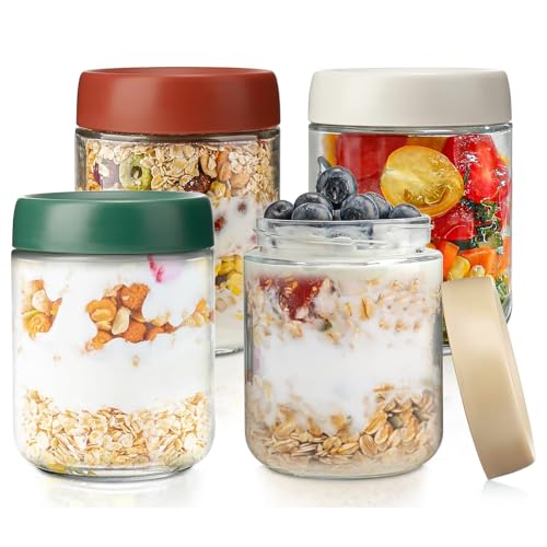 HIYAA Overnight Oats Gläser, 4er-Pack 500ml Einmachgläser mit Auslaufsicher Schraubdeckel für Overnight Oats,Joghurt,Pudding,Marmelade HIYAA Overnight Oats Gläser, 4er-Pack 500ml Einmachgläser mit Auslaufsicher Schraubdeckel für Overnight Oats,Joghurt,Pudding,Marmelade von HIYAA