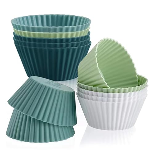 24 Stück Silikon Muffinförmchen, Backformen Silikon Muffinform Wiederverwendbare Antihaftbeschichtet BPA Frei Cupcakeförmchen für Kuchen,Eincreme und Pudding 24 Stück Silikon Muffinförmchen, Backformen Silikon Muffinform Wiederverwendbare Antihaftbeschichtet BPA Frei Cupcakeförmchen für Kuchen,Eincreme und Pudding von HIYAA