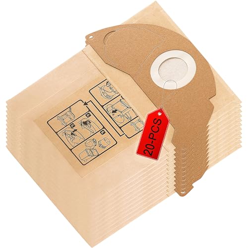 HIYOUNG 20 Stück Staubsaugerbeutel für Kärcher WD2,Beutel 6.904-322.0, Beutel WD2 Premium MV2 WD 2.200-WD 2.550 Papier Filterbeutel A2004 A2054 A2099 von HIYOUNG
