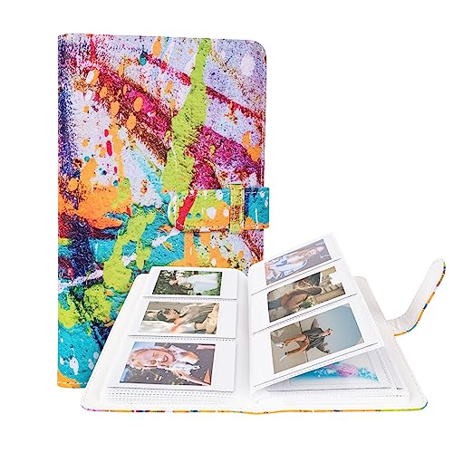 HIYQIN Mini-Fotoalbum mit 96 Taschen Kompatibel mit 3 Zoll Fujifilm Instax Mini 12 11 9 8 70 90 Sofortbildfilm, Polaroid Snap PIC-300 - Abstraktes Gemälde von HIYQIN