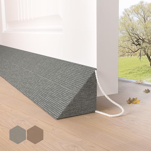 HIZH Schwerlast Zugluftstopper für Türen,90cm Extra Dickes Keildesign dichtet große Spalten bis 7,5cm Beschwerte Türdichtung für Schallschutz,Lichtschutz & Energiesparen,Grau von HIZH