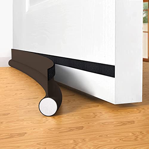 Türdichtung Selbstklebend Zugluftstopper für türen, 94 cm unter Türzugzug-Blocker isolierbar Türkehrer Wetterschutz, schalldicht, Türdichtung unten (Braun) von HIZH