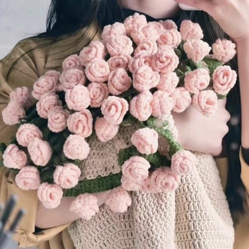 HItianya Flower Blanket, Flower Bouquet Blanket, DIY Rose Blankets, Crocheted Flowers Blankets for Sofa, Boho Throwblanket, Gift for Mother's Day, Birthday, Wedding (Typ H) von HItianya