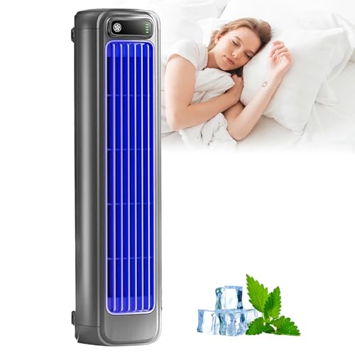 HItianya Sherum Cooling Ace, Mobiles Klimagerät mit 3 Geschwindigkeit, Leiser Desktop-Turmventilator, 3D Umwälzung Wind Luftkühler für Schlafzimmer Büro (Blue) von HItianya