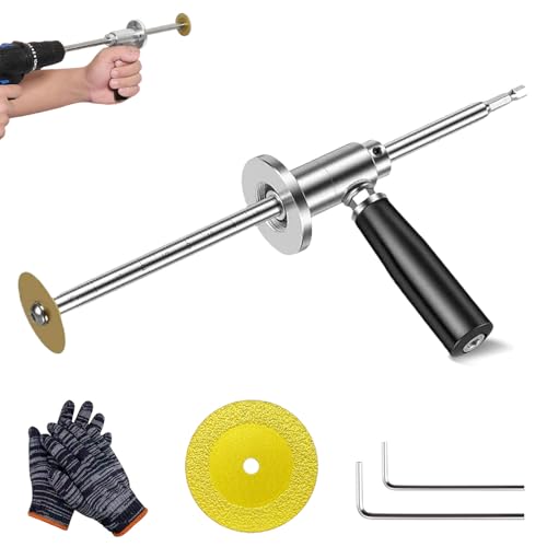 Inside Pipe Cutter for Pvc Pipe, Inside Pvc Pipe Cutter Fit for Impact Drivers and Drills,18 cm einstellbare Schnitttiefe für PVC-Rohre, With Diamond Grit Cutting Wheel and Handle (1Pcs) von HItianya