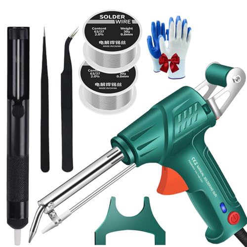 Internally Heated Industrial Welding Tools, Multi-Function Soldering Iron Soldering Gun Set, Removable Portable Automatic Soldering Gun for Electronics Welding Repair DIY (Green) von HItianya