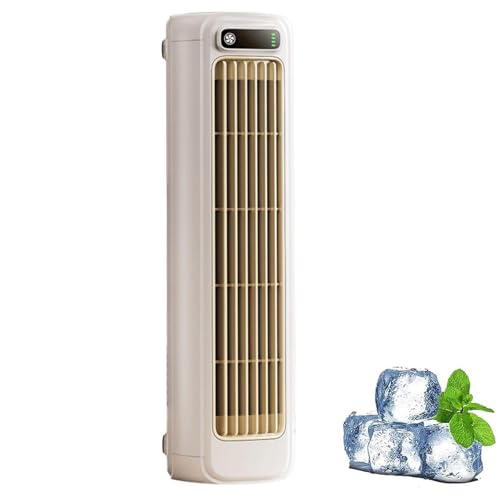 Pesmory Cooling Ace, Festberg Cooling Ace Klimaanlage, Briza Ac Klimaanlage, Bladeless Tower Fan with 3 Speeds | Quiet & Portable Table Fan for Kitchen & Office | Wall Mounting Possible (Weiß) von HItianya