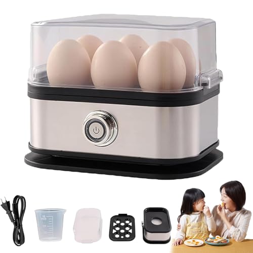 Smart Egg Cooker with Auto Shut, Effortless Egg Cooking with the Ultimate Stainless Steel Eggs Cooker, 6 Eggs Capacity, Multi-function Knob Controled, Hard, Medium, Soft Boiled EggPoacher (1pc) von HItianya