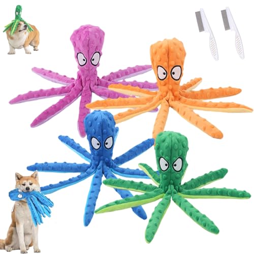 Whiskerspot Octopus Hundespielzeug, Whiskerspot ECO-Friend Octopus Quietschender Plüsch, keine Füllungsfalten Interaktives Kauspielzeug für kleine, mittlere und große Hunde (Blau, Grün, Orange, Lila) Whiskerspot Octopus Hundespielzeug, Whiskerspot ECO-Friend Octopus Quietschender Plüsch, keine Füllungsfalten Interaktives Kauspielzeug für kleine, mittlere und große Hunde (Blau, Grün, Orange, Lila) von HItianya
