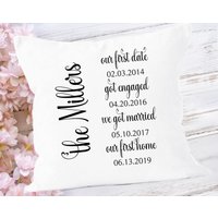 Personalisiertes Dattelkissen | Pärchen Geschenk Kissenbezug Nach Maß Erstes Date, Verlobung, Hochzeit, Erstes Zuhause von HJCustomCreations4U