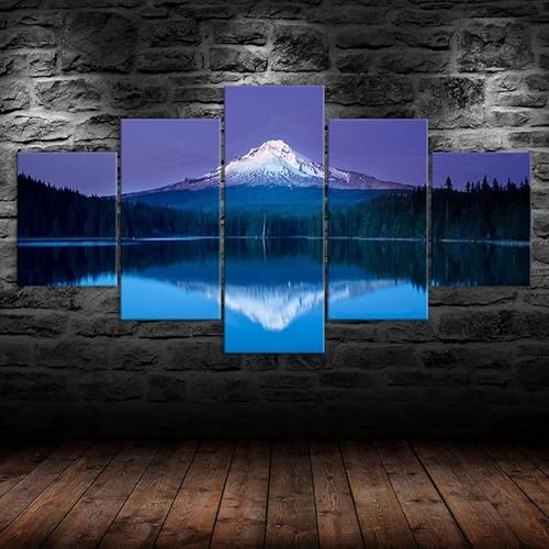 HJDGLP Moderne bilder wohnzimmer schlafzimmer bilder über bett wand deko leinwandbilder leinwanddrucke 5 stück wandkunst,Blauer See,Berg,Spiegelung,Schöne Landschaft,mit rahmen,wandbild xxl 100x55cm HJDGLP Moderne bilder wohnzimmer schlafzimmer bilder über bett wand deko leinwandbilder leinwanddrucke 5 stück wandkunst,Blauer See,Berg,Spiegelung,Schöne Landschaft,mit rahmen,wandbild xxl 100x55cm von HJDGLP