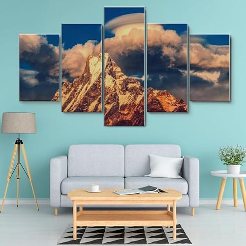 HJDGLP Moderne bilder wohnzimmer schlafzimmer bilder über bett wand deko leinwandbilder leinwanddrucke 5 stück wandkunst,Himalaya-Gebirge,mit rahmen,wandbild xxl 100x55cm HJDGLP Moderne bilder wohnzimmer schlafzimmer bilder über bett wand deko leinwandbilder leinwanddrucke 5 stück wandkunst,Himalaya-Gebirge,mit rahmen,wandbild xxl 100x55cm von HJDGLP