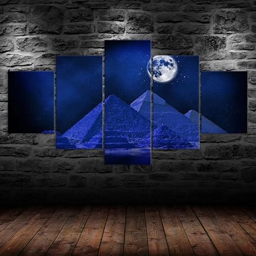HJDGLP Moderne bilder wohnzimmer schlafzimmer bilder über bett wand deko leinwandbilder leinwanddrucke 5 stück wandkunst,Pyramide Ägypten Nahe Szene,mit rahmen,wandbild xxl 100x55cm HJDGLP Moderne bilder wohnzimmer schlafzimmer bilder über bett wand deko leinwandbilder leinwanddrucke 5 stück wandkunst,Pyramide Ägypten Nahe Szene,mit rahmen,wandbild xxl 100x55cm von HJDGLP