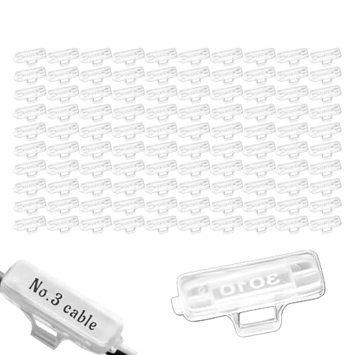 100 Stück Kabelbeschriftung,Kabeletiketten Clip,Kabelclip,Kabelkennzeichnung,Transparente Wasserdichtes Kabelmarkierung,Kabelbinder,Beschriften,für Kennzeichnung Und Sortierung Von Kabeln Aller Art von HJDJBD