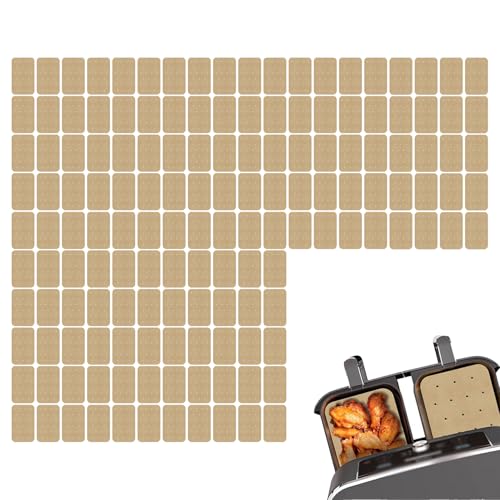 150 Stück Airfryer Backpapier,Heißluftfritteuse,Air Fryer,Heißluftfritteusen Rechteckig,20.5x14cm Airfryer,Papier,Fritteusen,Papiereinlagen,für Ninja Food Dual Air Fryer,Dual Zone Air Fryer Zubehör von HJDJBD
