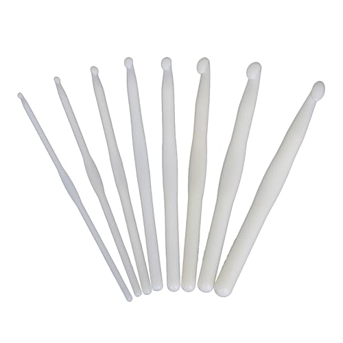 9 Stück Weiß Häkelnadel Set,Häkelnadeln Kit,Häkelset für Anfänger,Crochet Hook,Häkel Zubehör,Leicht Häkelnadelset,Acryl HäKelset,Häckel Crocheting,für Erfahrene Häkelliebhaber Und Anfänger（3mm-12mm） von HJDJBD