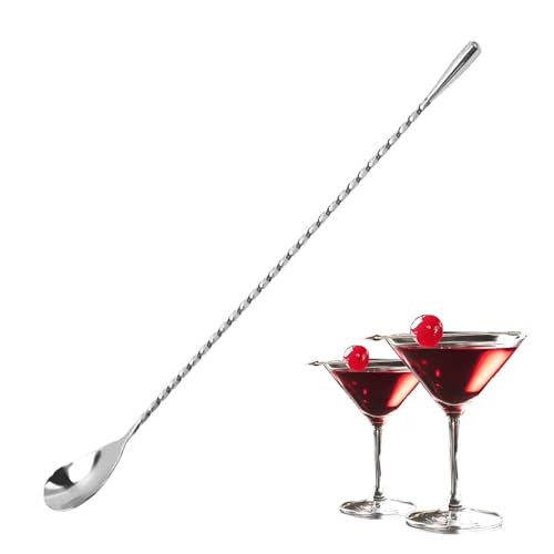 Barlöffel,Cocktail Löffel Langer,Stirrers,Rühroffel,Gin Aus Edelstahl,Professioneller Cocktailrührlöffel Con Spiralmuster,Cocktaillöffel Rührstäbchen,für Bar,Weinmaß,Shaker,Kaffee,Cocktailglas von HJDJBD