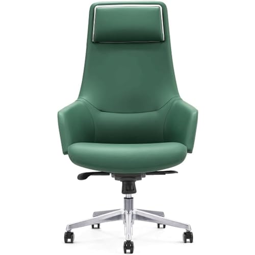 HJDQMDHA Gaming-Stuhl Bürostuhl mit hoher Rückenlehne, Schreibtischstuhl mit leisen PU-Nylonrädern und Kopfstütze, Computerstuhl mit 3-Fach Verstellbarer Rückenlehne Arbeitsstuhl von HJDQMDHA