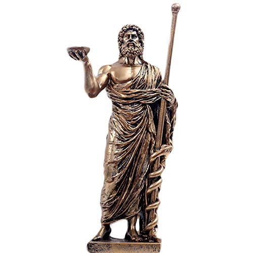 HJGHY Griechische Medizinische Gott-Skulptur, Asclepius Medizinbronze-Statue für Zuhause Desktop Dekoration von HJGHY