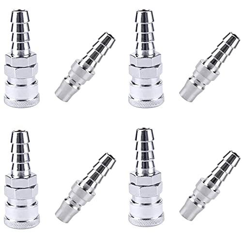 8 PCS Druckluft Kupplungen, Schlauch Kompressor Fitting Schnellanschluss Verbindungsstück, SH20 + PH20 Luftschlauch Schnellverbinder für 9 mm Schlauch-Anschluss（4 Paar） von HJGKKA