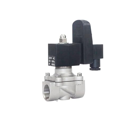 Elektrisches 2-Wege-Magnetventil mit Timer, 24 V, 220 V, 12 V, 1/2 N/C, Edelstahl, hohe Temperatur 150 für Wasser, Öl, Gas (BSP_24 VDC_120 Grad Celsius) von HJHB1WL