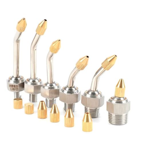 10 SET 1/8，1/4,3/8,1/2PT ， M6, M8, M10 Edelstahlkühlmitteldüsen für CNC-Düsen mit vertikal Thread M6*1.0(10 pcs) Pipe length 70mm spray hole 2mm von HJHLYJQBF