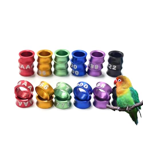 HJHLYJQBF Taubenidentifikationsring zufällig nummeriertes Design offen/Enger Vogelbeinbänder Identifikationsbeine Geflügelbeingurte Clip-on-Beinbänder Öffnungsring (100 Stück) Mixed Color 3.0mm von HJHLYJQBF