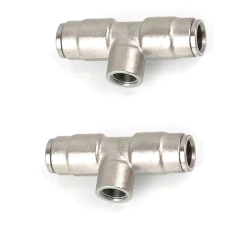 Hochdruck 3/8 "9,52 mm Schnittstellenschlupfschloss Schnellanschluss Tee Ellbogen Gerade Fugendüsen Sitzverzerrungssystem-Anschlüsse (3-Wege-Anschluss) 1/8 inner wire + 2 interfaces 5 Stücke von HJHLYJQBF