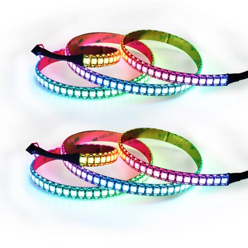 HJHX-SHIYE Pack of 2 Ws2812b Led Strip, 1m 144Leds Ws2812 Individuell Adressierbare Led Streifen, 5V Led Strip Programmierbar Schwarz PCB, Smart IC Full Magic Color Wasserdicht IP65 HJHX-SHIYE Pack of 2 Ws2812b Led Strip, 1m 144Leds Ws2812 Individuell Adressierbare Led Streifen, 5V Led Strip Programmierbar Schwarz PCB, Smart IC Full Magic Color Wasserdicht IP65 von HJHX-SHIYE