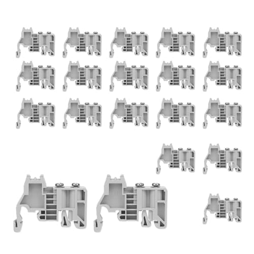 HJIAMA 20 Stück DIN Rail end Screw Clamp Terminal Block, DIN Schiene Fixierung Terminal Block Ende Stopper Montage Klammer Flammhemmender Isolator, Klemmenblock Endhalterung Grau HJIAMA 20 Stück DIN Rail end Screw Clamp Terminal Block, DIN Schiene Fixierung Terminal Block Ende Stopper Montage Klammer Flammhemmender Isolator, Klemmenblock Endhalterung Grau von HJIAMA