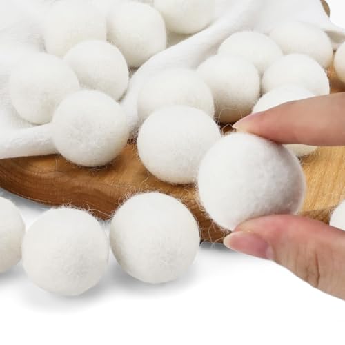 HJIAMA 20 Stück Trocknerball, Trocknerkugeln, Weiß, aus 100 % Reiner Wolle, Trocknerbälle für Wäschetrockner, Geeignet zum Aufsaugen von Flusen und zum Trocknen von Kleidung HJIAMA 20 Stück Trocknerball, Trocknerkugeln, Weiß, aus 100 % Reiner Wolle, Trocknerbälle für Wäschetrockner, Geeignet zum Aufsaugen von Flusen und zum Trocknen von Kleidung von HJIAMA