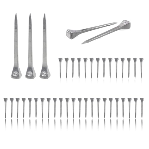 HJIAMA 40 Stück Hufeisennägel, 54 mm Horseshoe Nails, Kohlenstoffstahl Hufeisen Nägel, Nicht Leicht Rosten, Sportausrüstung Hufnägel für Pferde, Verwendet Befestigen Hufeisen von HJIAMA