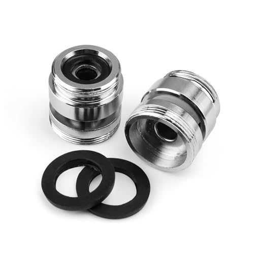 HJIAMA Gartenschlauch Adapter Wasserhahn 2 Stück, 360° Drehung, M22 Bis M24 Außengewinde, Mit Gummidichtung für Küche, Bad, Waschbecken von HJIAMA