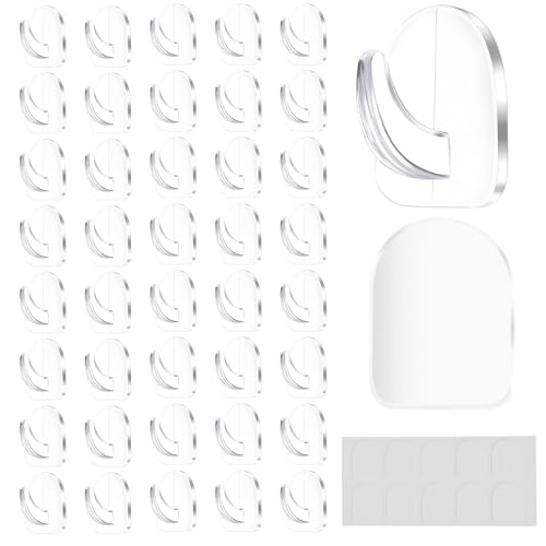 40 StüCk Klebehaken Transparent, Klebehaken Klein Mit KleberüCken, Selbstklebende Haken Durchsichtig Ohne Bohren, Selbstklebend Wandhaken füR KüChe, Bad Und ToilettentüR von HJJMN