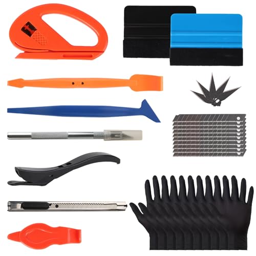 Auto Vinyl Werkzeug Kit, Multifunktionale Autofolie Rakel Set, Folien Werkzeug Set, Tönungsfolie Auto Set, Car Wrapping Folie Filzrakel, Rakelset Zum Folieren für Tönungsfolie Installation von HJJMN