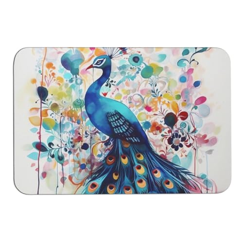 HJKBCV Farbe Pfau Kieselgur Schlamm Matte Kieselgur Anti-Rutsch Stein Duschmatte Badezimmerteppich Matte Kieselgur Schlamm Bodenmatte Veranda Matte Schnell trocknend Saugfähig Badematten für HJKBCV Farbe Pfau Kieselgur Schlamm Matte Kieselgur Anti-Rutsch Stein Duschmatte Badezimmerteppich Matte Kieselgur Schlamm Bodenmatte Veranda Matte Schnell trocknend Saugfähig Badematten für von HJKBCV