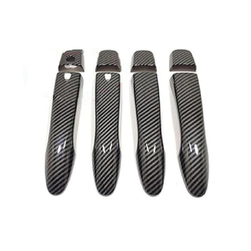 Auto Außentürgriffrahmenabdeckung Verkleidungszubehör Für Nissan Für Murano Z52 2015-2018 Schwarz Chrom Carbon Autoteile(Carbon 3 Hole) von HJKDSZ