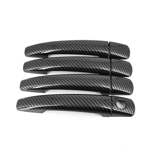 HJKDSZ Auto Außentürgriff Abdeckung Styling Aufkleber Schutz Trim Zubehör Für Peugeot 308 3008 2008-2016 Autoteile(Carbon Fiber Black) von HJKDSZ