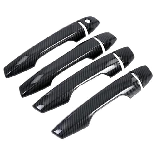 HJKDSZ Auto Außentürgriff Abdeckung Trim Für Mitsubishi Für Eclipse Cross 2018 2019 2020 2021 2022 Aufkleber Zubehör Autoteile(No button carbon) von HJKDSZ
