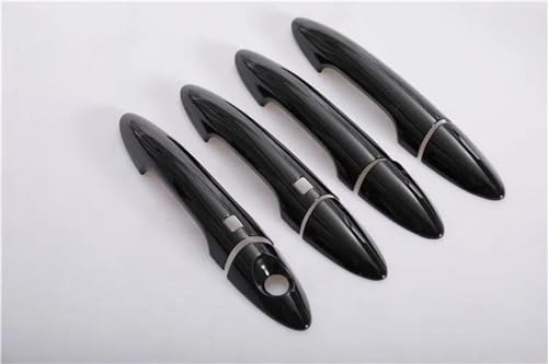 HJKDSZ Für Kia Für Rio 3 K2 2011 2012 2013-2016 Glänzend Schwarz Carbon Fiber Auto Türgriff Abdeckung Dekor Trim Aufkleber Autoteile(Black 2 buttons) von HJKDSZ