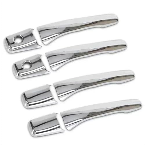 HJKDSZ Für Mitsubishi Für Lancer Für Mirage Für Evolution 2002-2007 Autotürgriffabdeckung Styling Filmaufkleber Trim Autoteile(Silver 2 keyholes) von HJKDSZ