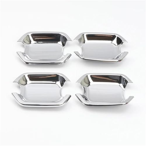 HJKDSZ Für Mitsubishi Für Pajero V80 V93 V95 V97 V98 2007 2008 2009 2010-2021 Türgriffschalenabdeckung Trim 4pcs Autoteile(Silver chrome) von HJKDSZ