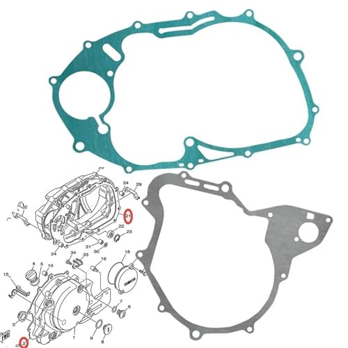 Motordichtung Motorrad Kurbelgehäuse Kupplung Dichtung Für Y&amaha Für V-Star 650 XVS650 98-17 Für Drag 650 XVS400 XV500 XV400 XV535(Style 3) von HJKDSZ